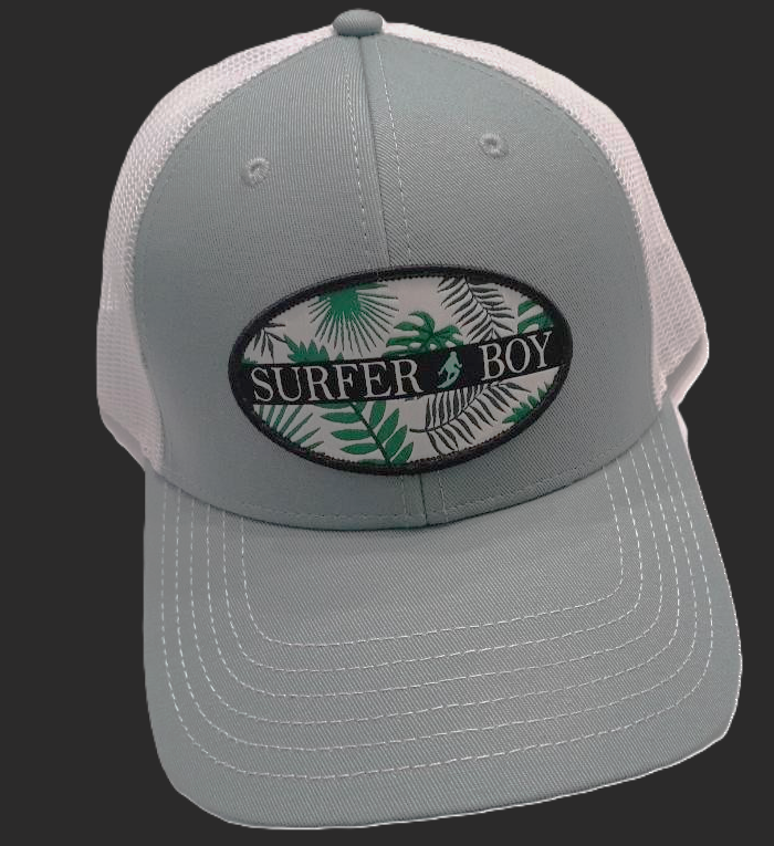 Palm leaf trucker cap