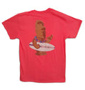 Tiki surfer coral t-shirt